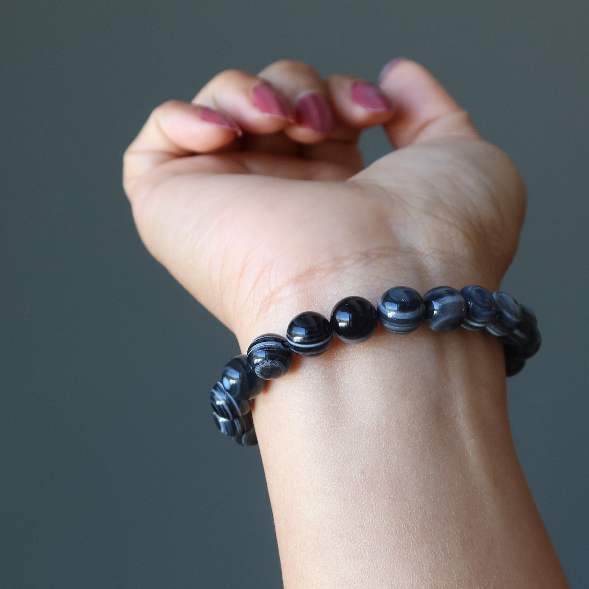 Onyx Bracelet Black White Bullseye Victory Stones