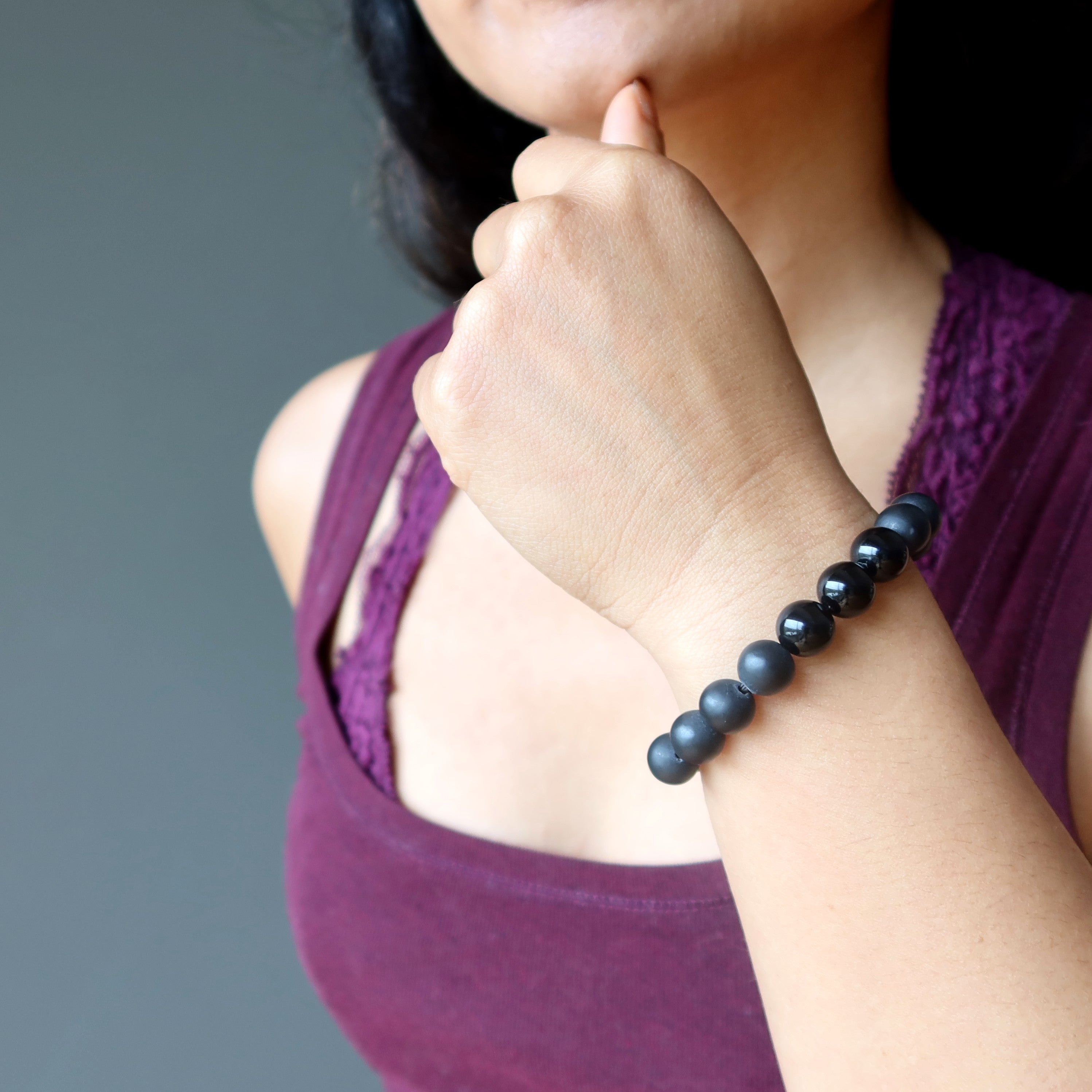 Onyx-Armband Schwarz Dunkle Künste Schutzstein