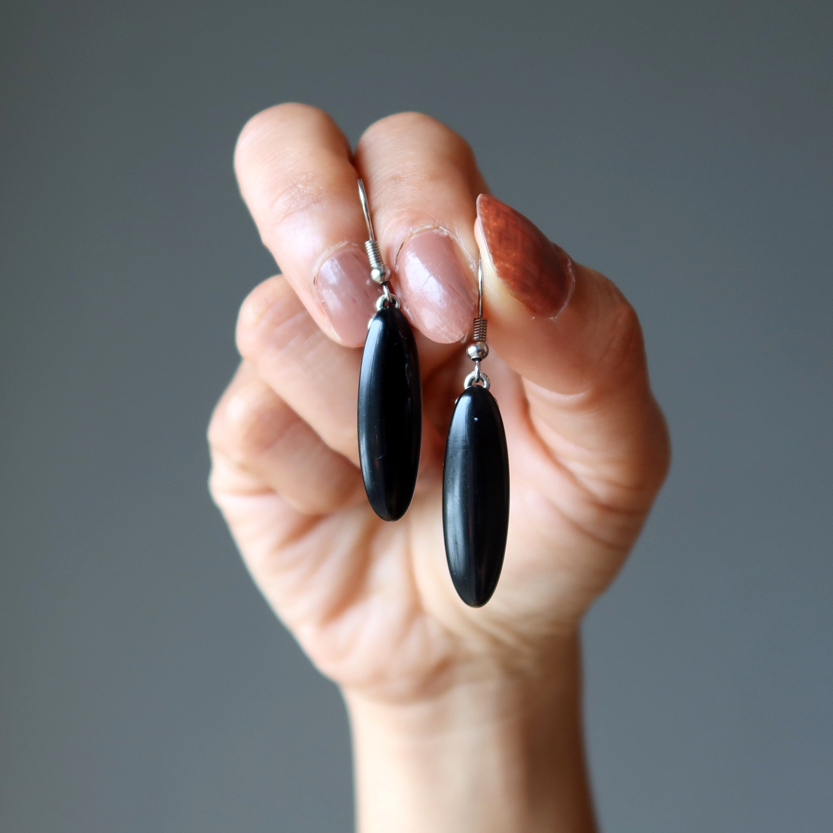 Onyx Earrings Pretty Pillar of Protection Positive Energy Black Gems