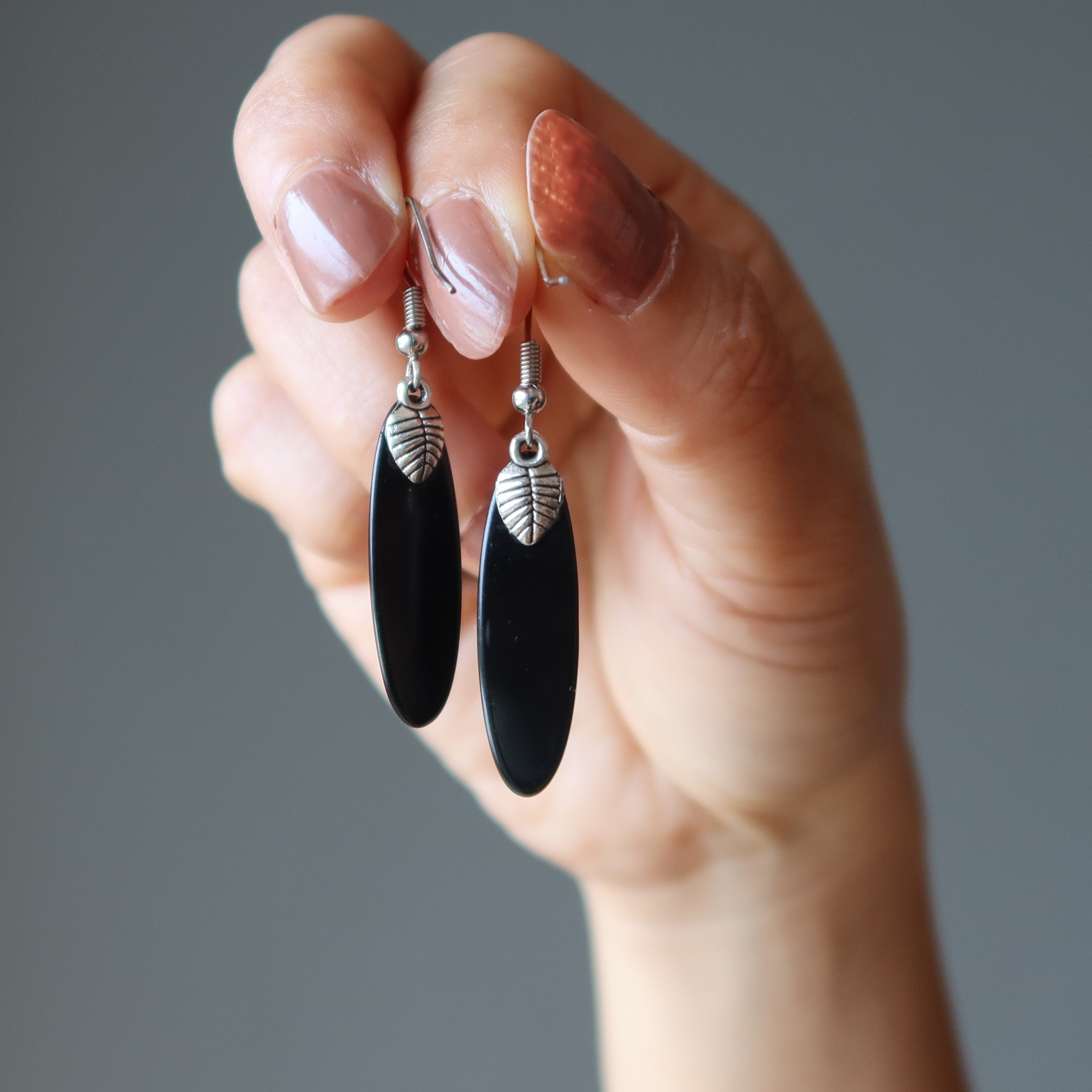 Onyx Earrings Pretty Pillar of Protection Positive Energy Black Gems