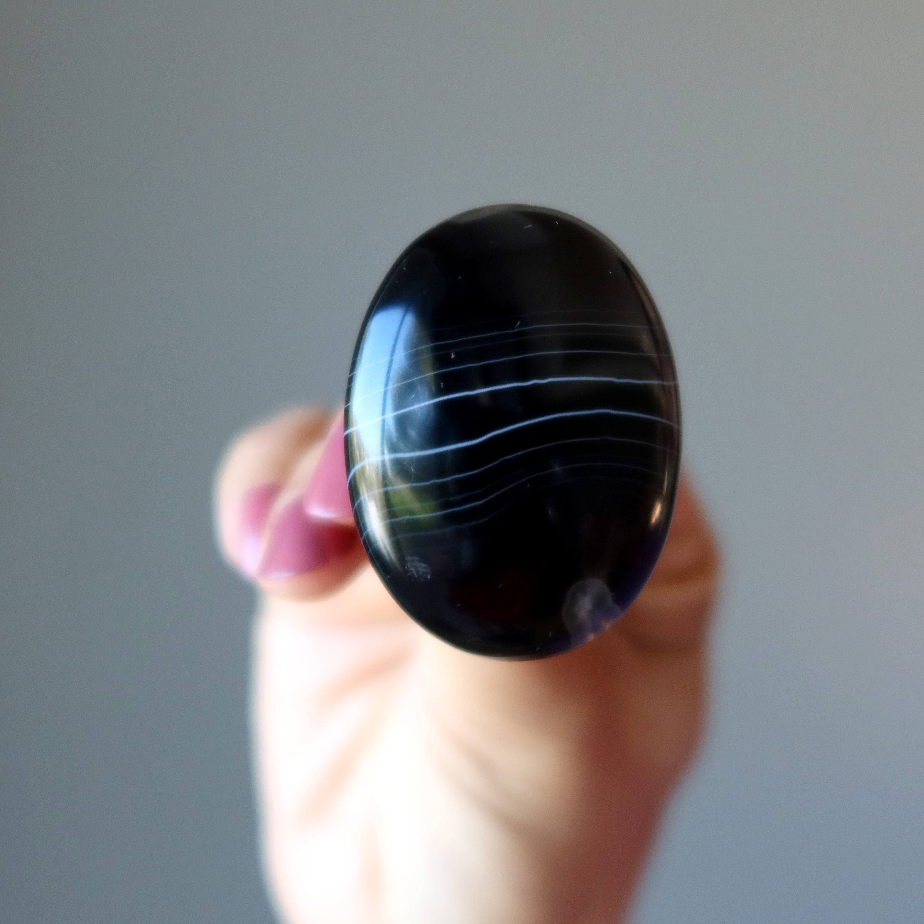 Onyx Ring Strength Black Gem Antique Bronze Adjustable