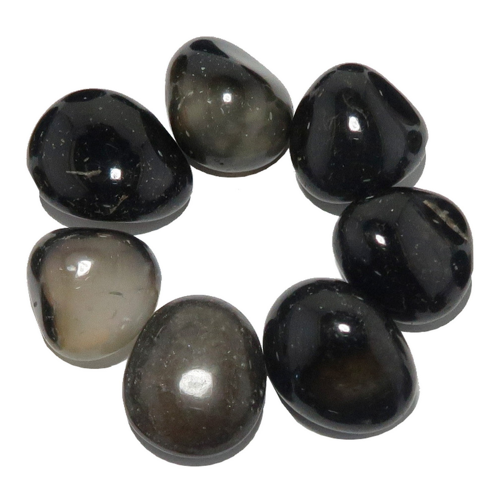 Onyx Tumbled Stones Black White Protection