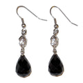 Boucles d'oreilles Onyx Élégance de la nuit Larmes noires à facettes