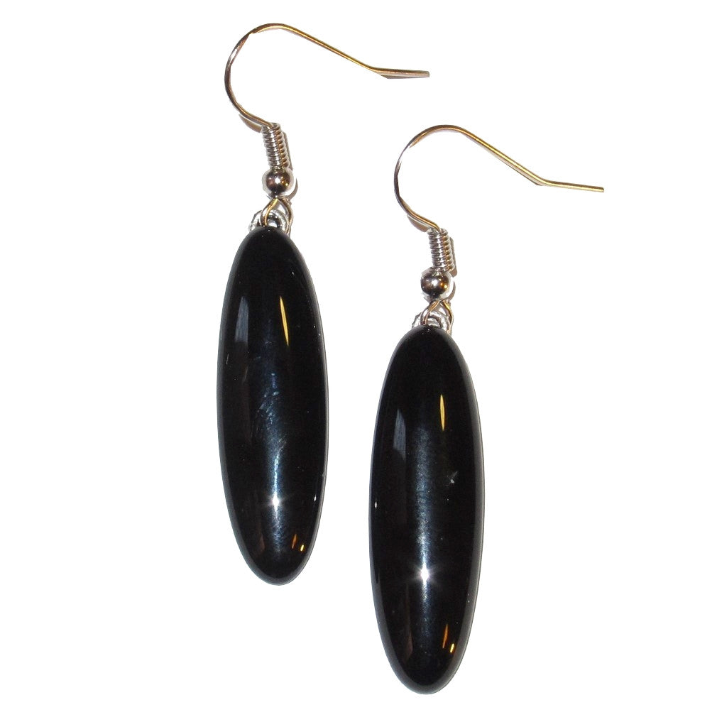Onyx Earrings Pretty Pillar of Protection Positive Energy Black Gems