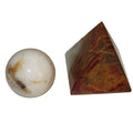 Onyx Solar Plexus Chakra Healing Set Pyramid and Sphere Stones