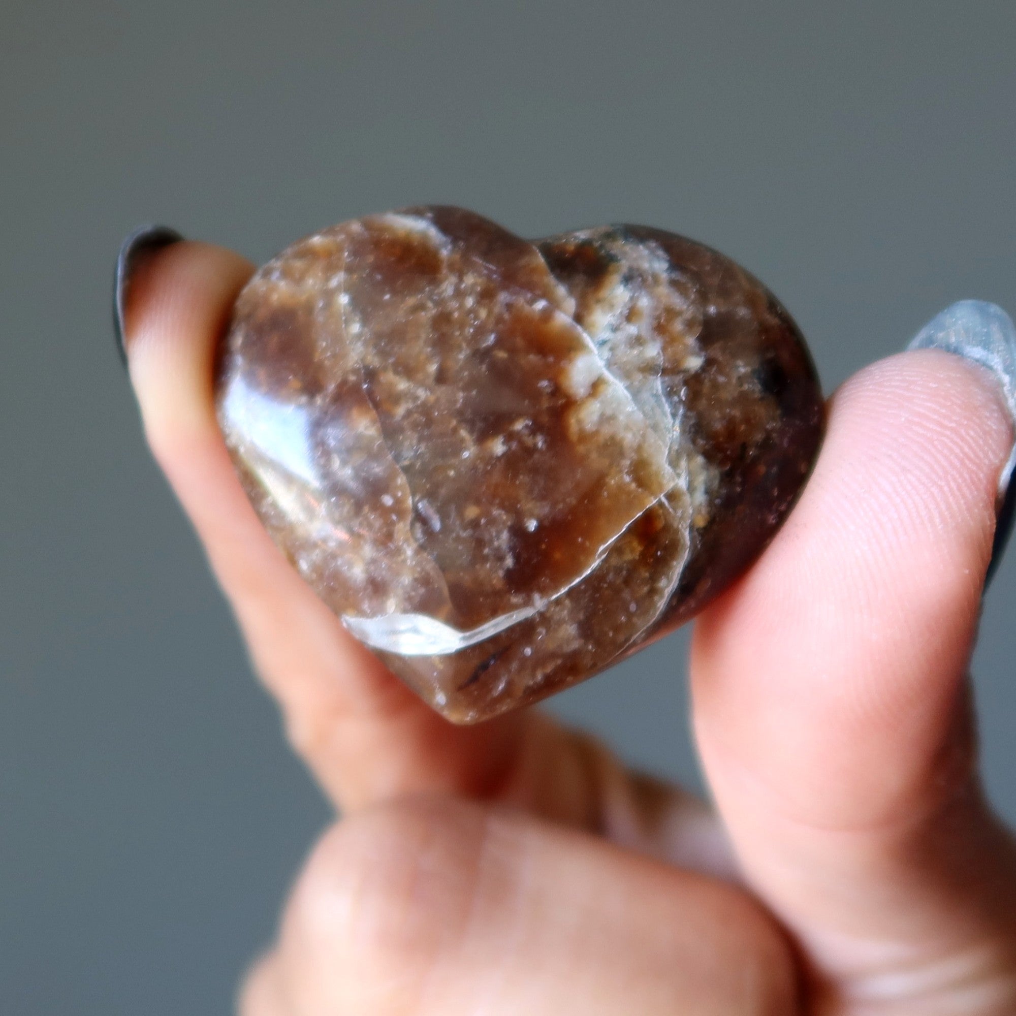 Opale Cœur Marron Empathie Pierre Cristal de la Compréhension Amour