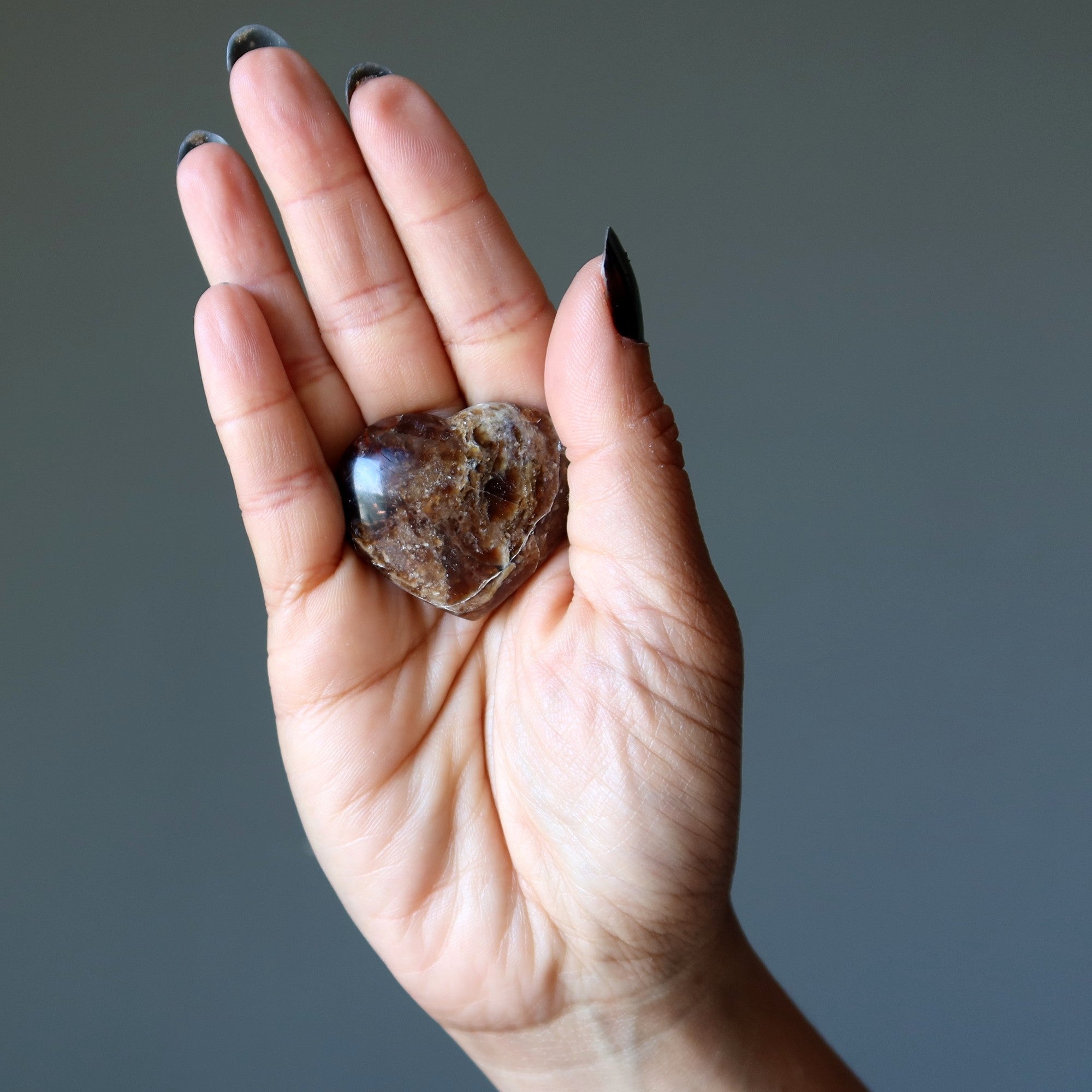 Opale Cœur Marron Empathie Pierre Cristal de la Compréhension Amour