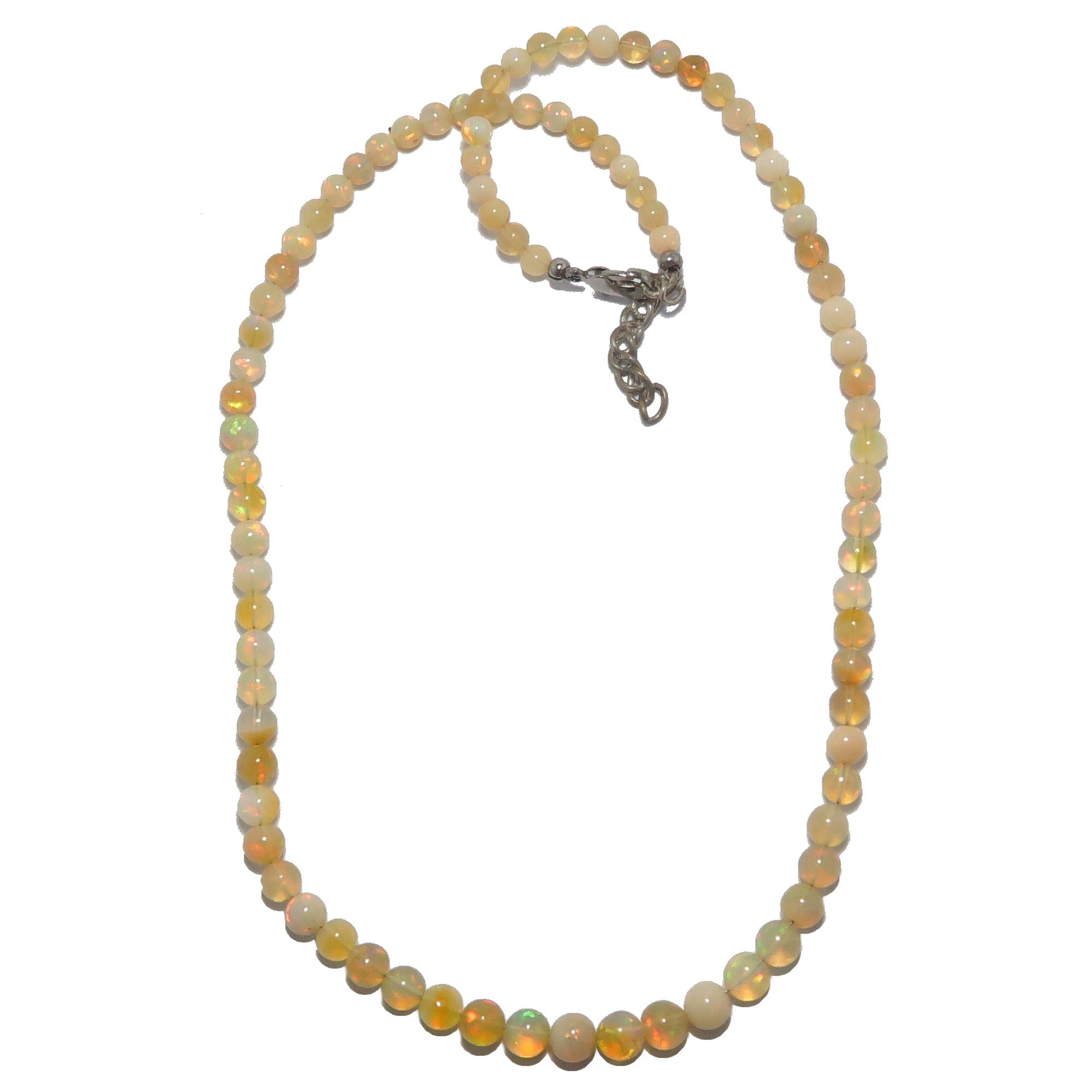 Opal Halskette Mawu Sonne Gelb Äthiopische Feuer Edelsteine