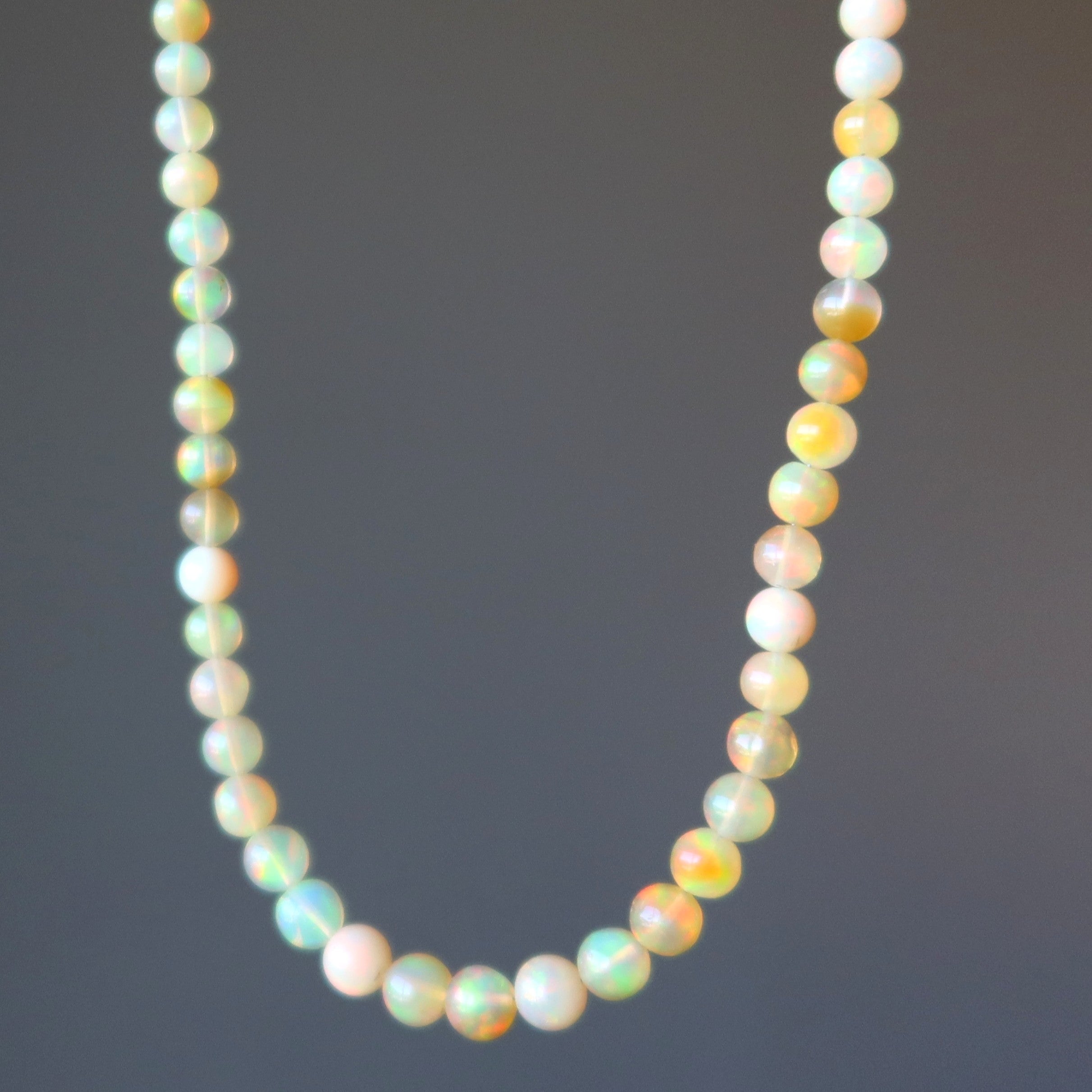 Opal Halskette Mawu Sonne Gelb Äthiopische Feuer Edelsteine