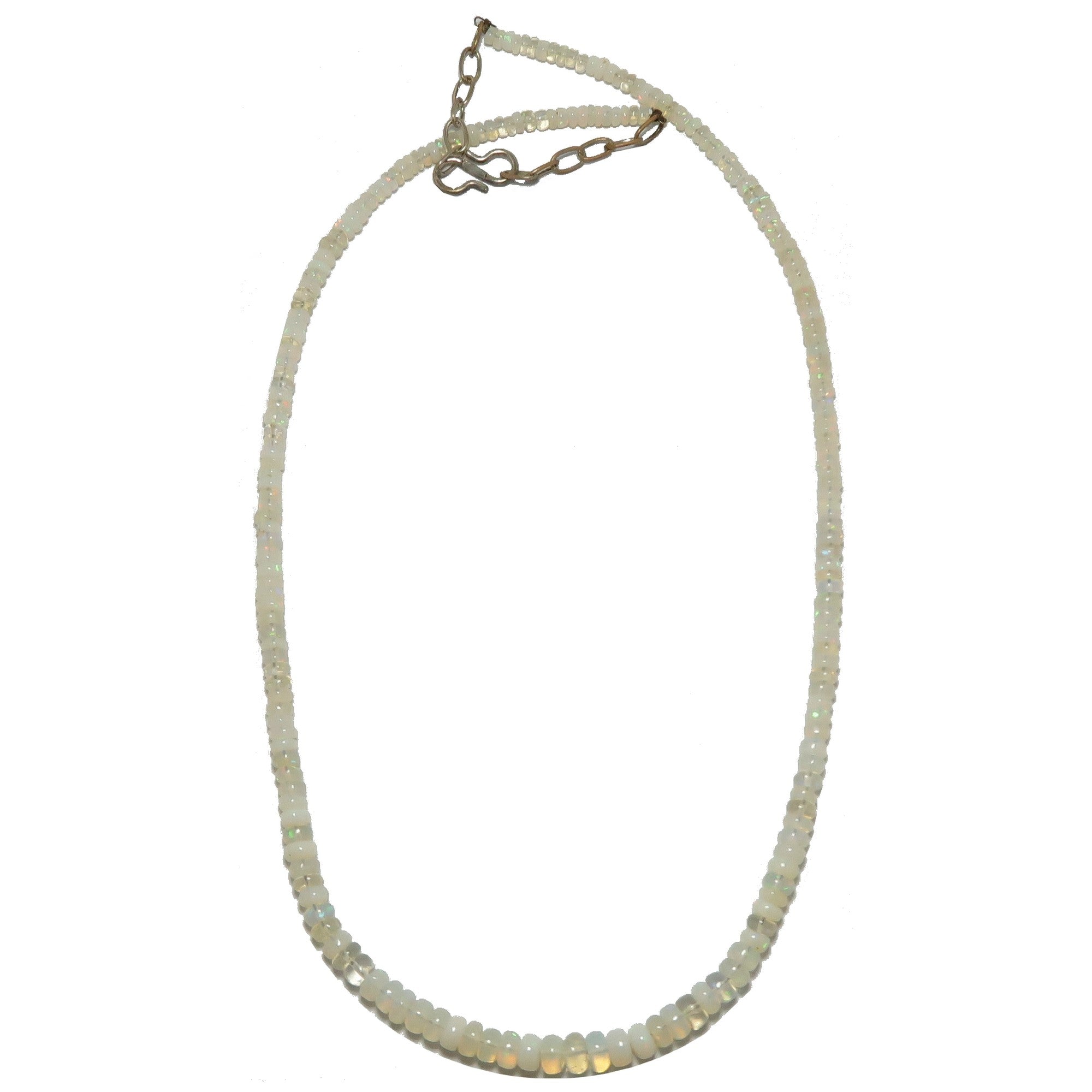 Opal Necklace White Rainbow Ethiopian Fire Gem