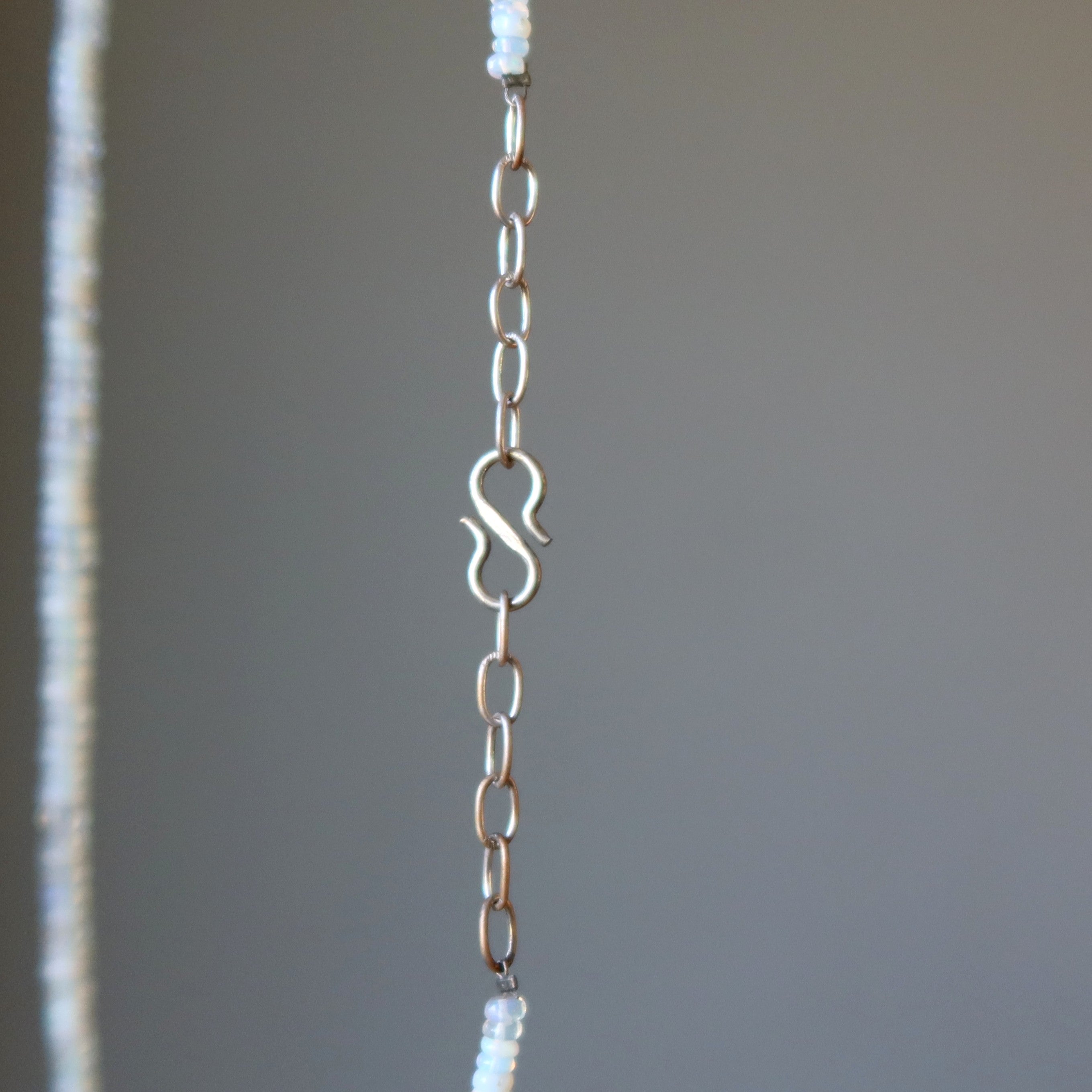Opal Necklace White Rainbow Ethiopian Fire Gem