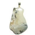 Opal Pendant Dendritic White Angel Stone Silver