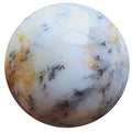 Sphère d'opale blanche dendritique Envoûtante boule de cristal merlinite