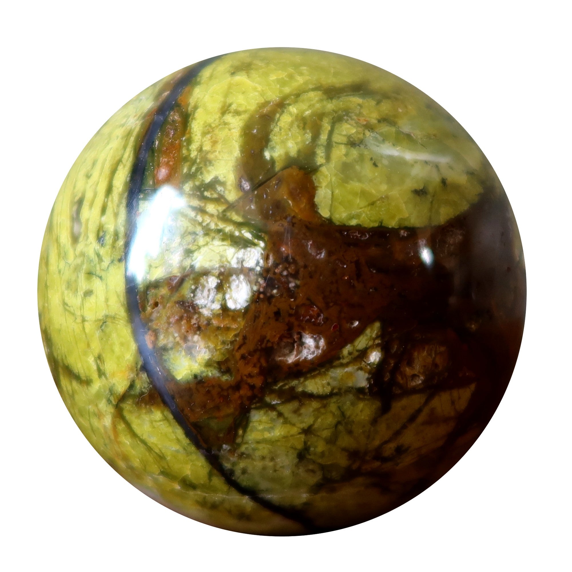 Opal Sphere Pistachio Green Brown Crystal Ball
