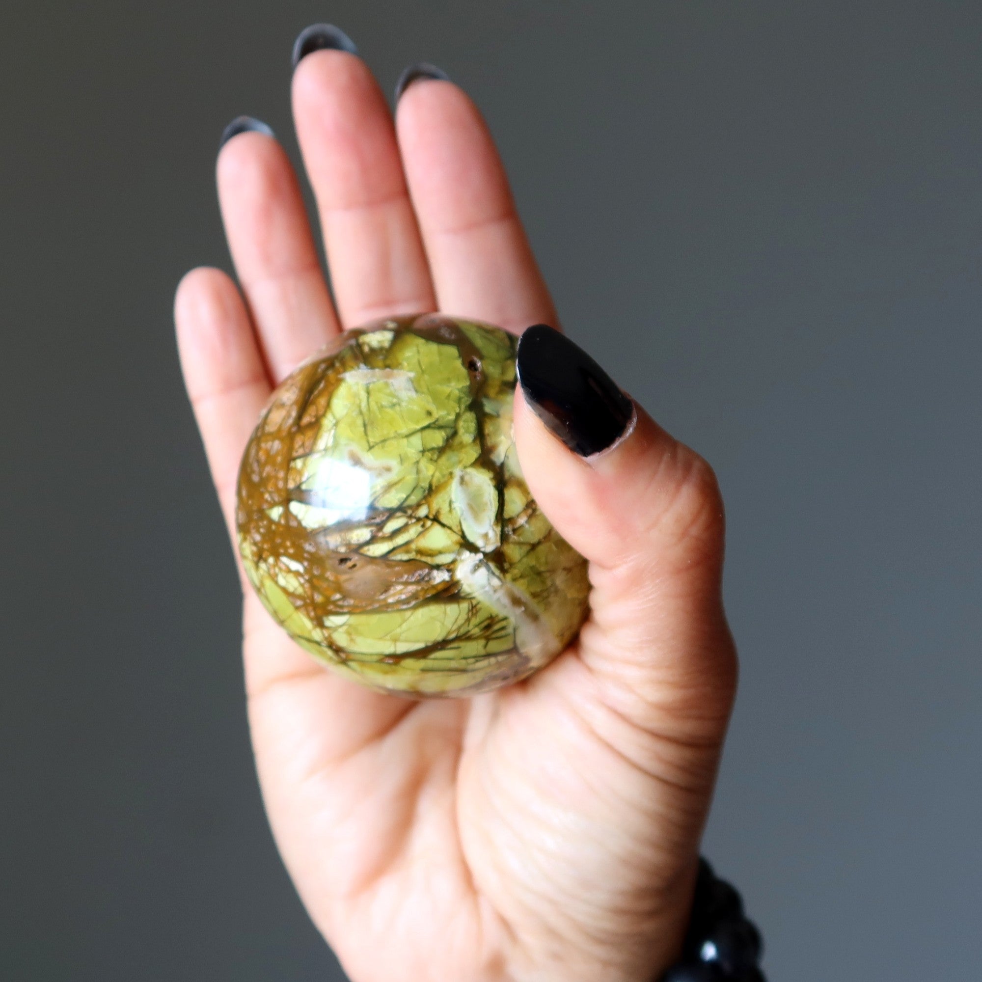 Opal Sphere Pistachio Green Brown Crystal Ball