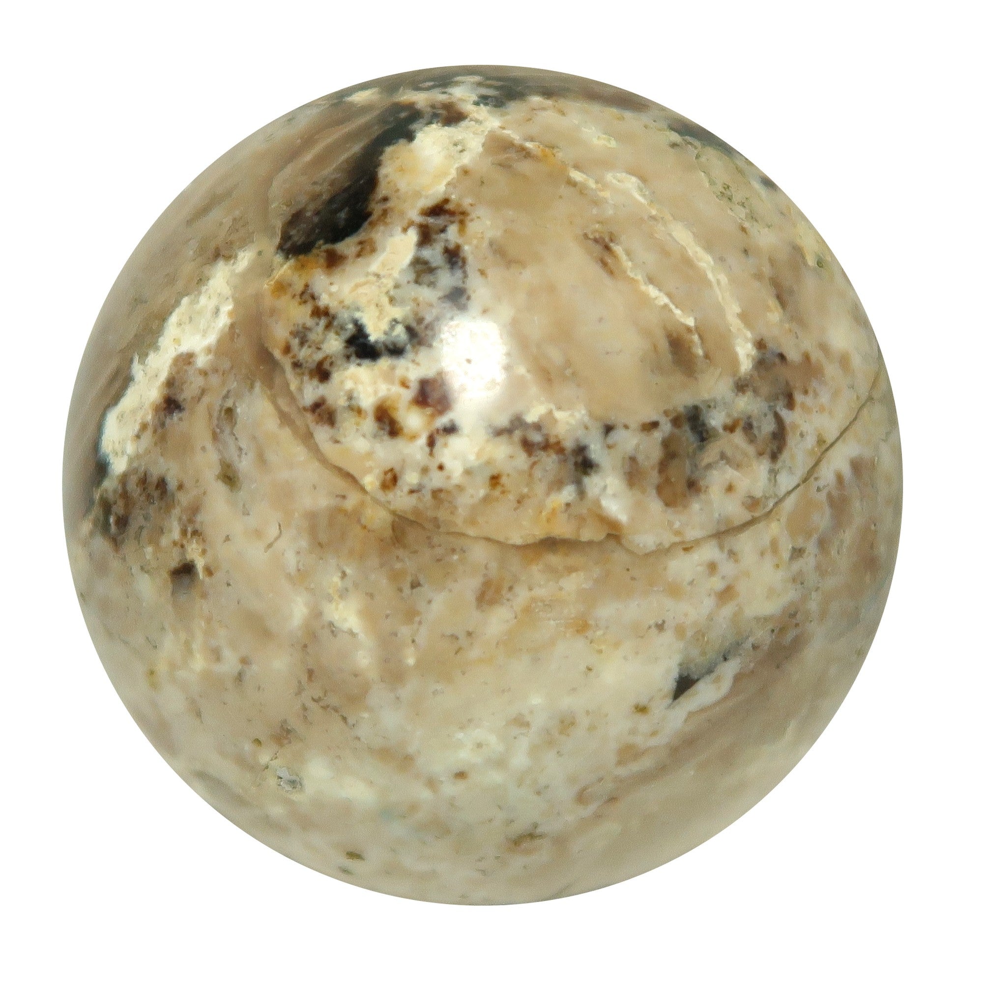Sphère d'opale marron, boule de cristal du Guerrier blessé