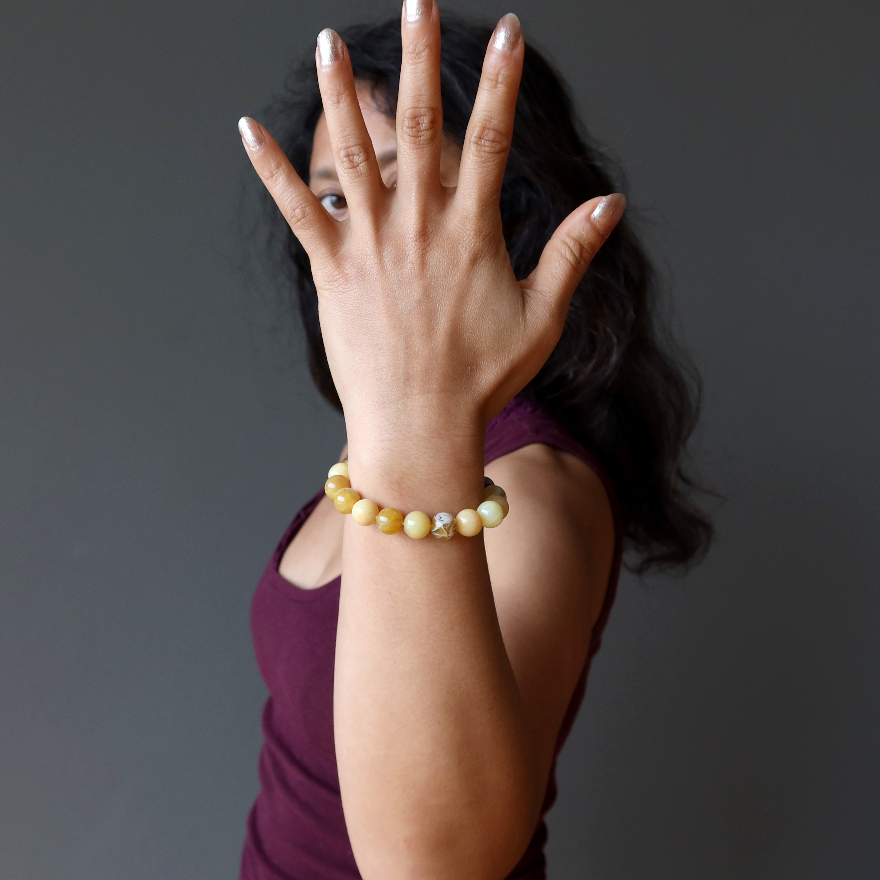 Opal Bracelet Yellow Pop Dendritic Gemstone