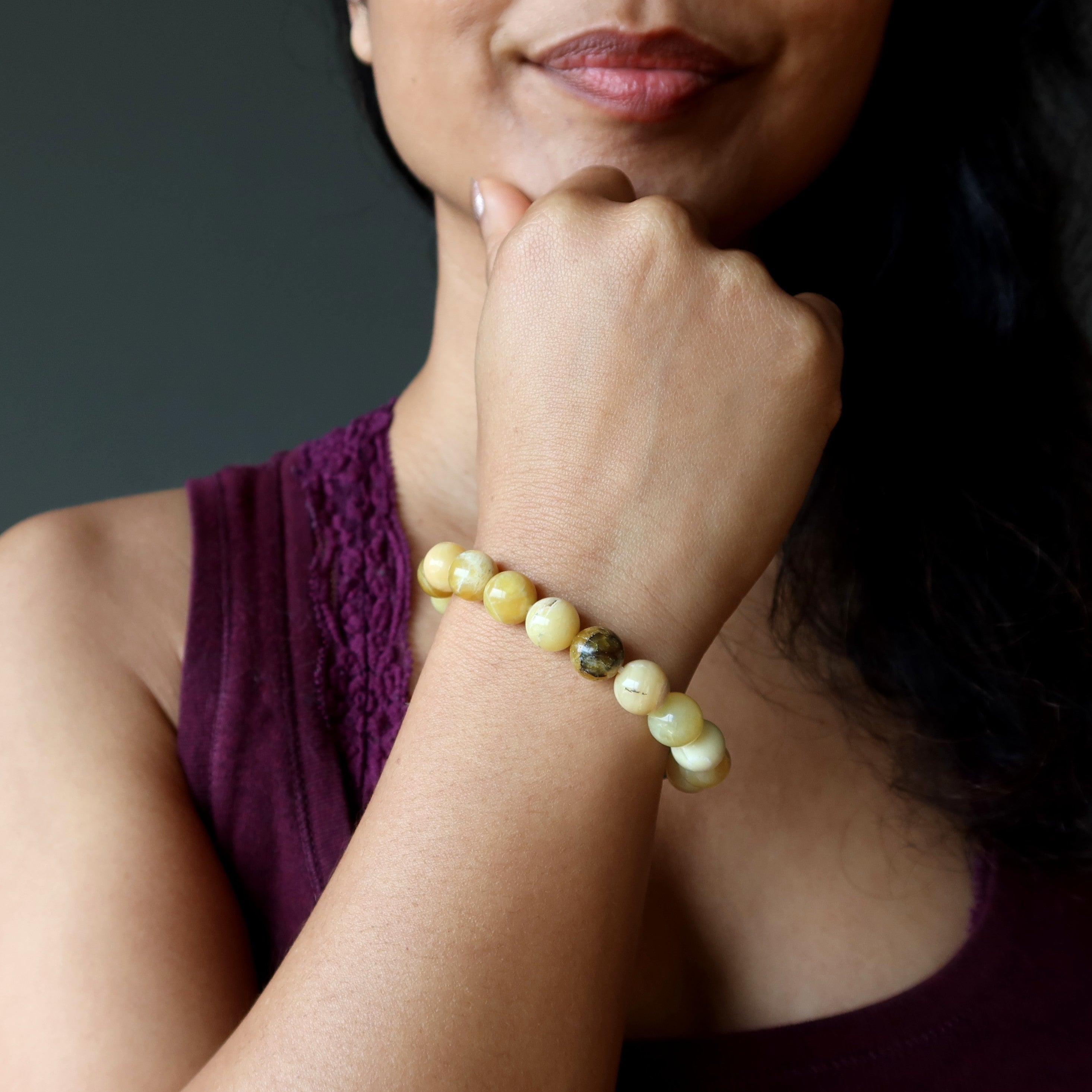 Opal Bracelet Yellow Pop Dendritic Gemstone