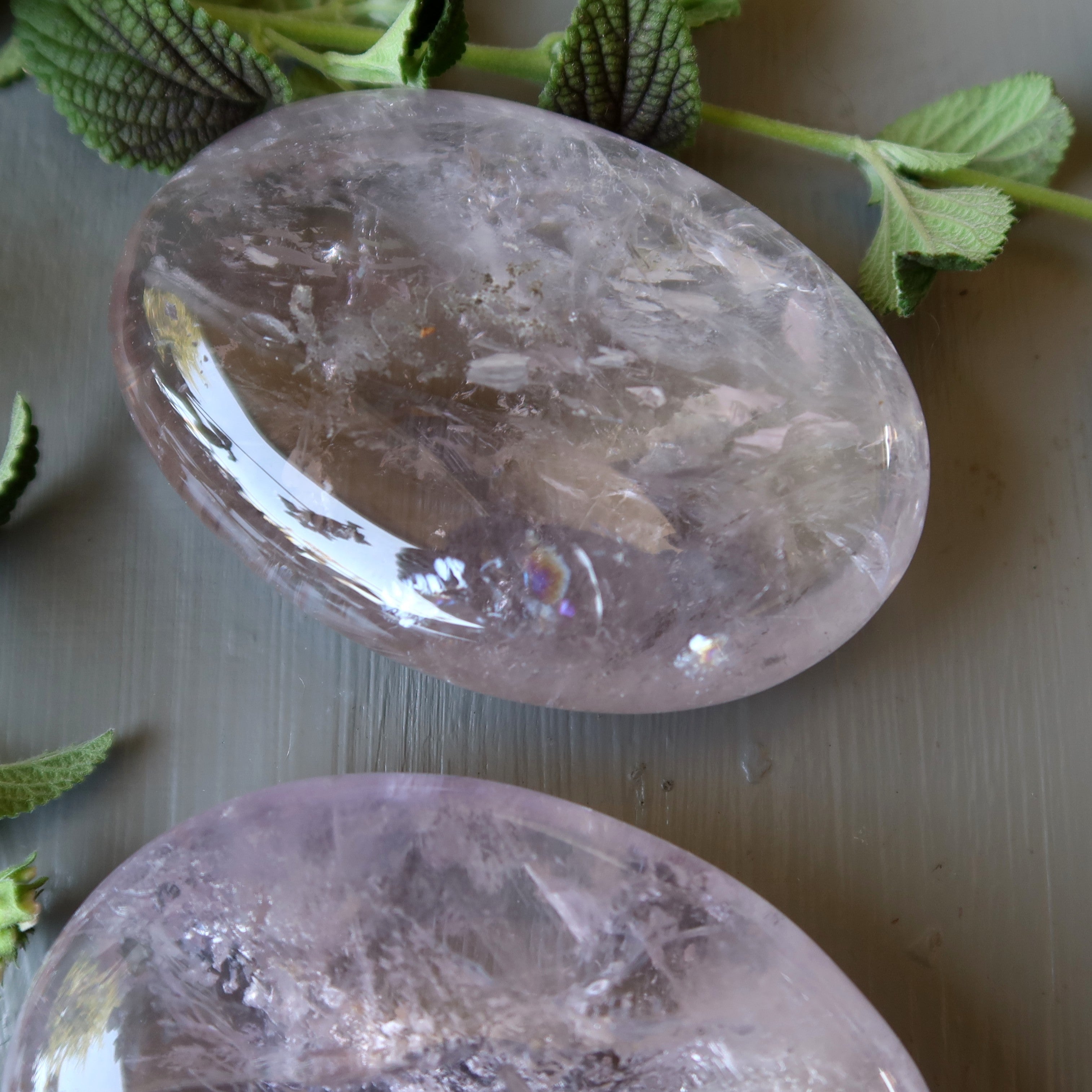 Palm Stone Bundle Big Healers Amethyst Lapis Obsidian Set of 4