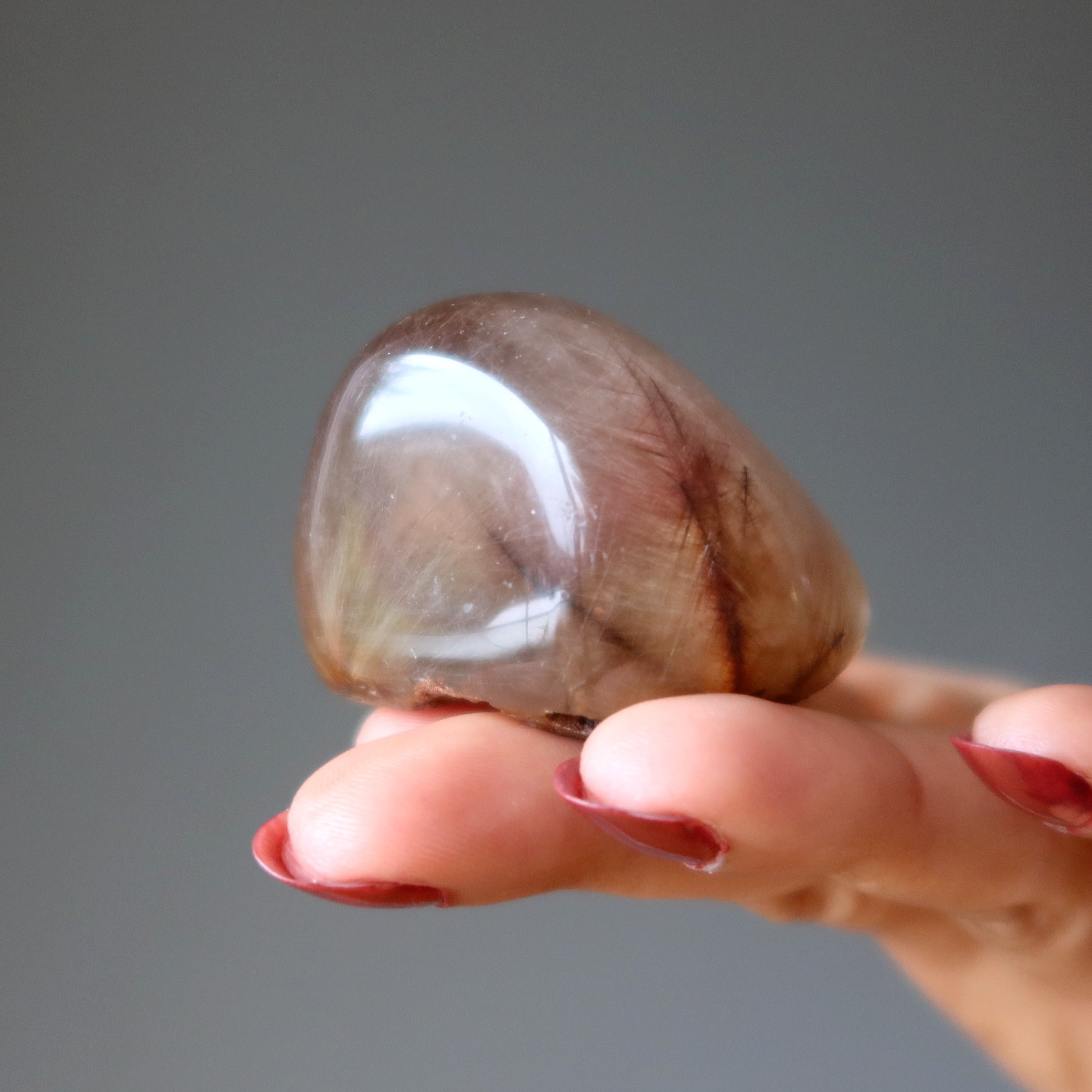 Palm Stone Bundle Rutilated Quartz Flower Moonstone Set of 4