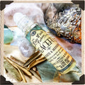 Élixir APAISANT Huile Corporelle Roll-on 1/3oz. Parfum Feuilles d'Olivier & Prune. Béni par les Cristaux de Malachite & Pierre de Lune.