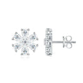 Boucles d'oreilles clous grappe poire en moissanite 3x5mm argent S925 plaqué or 18K