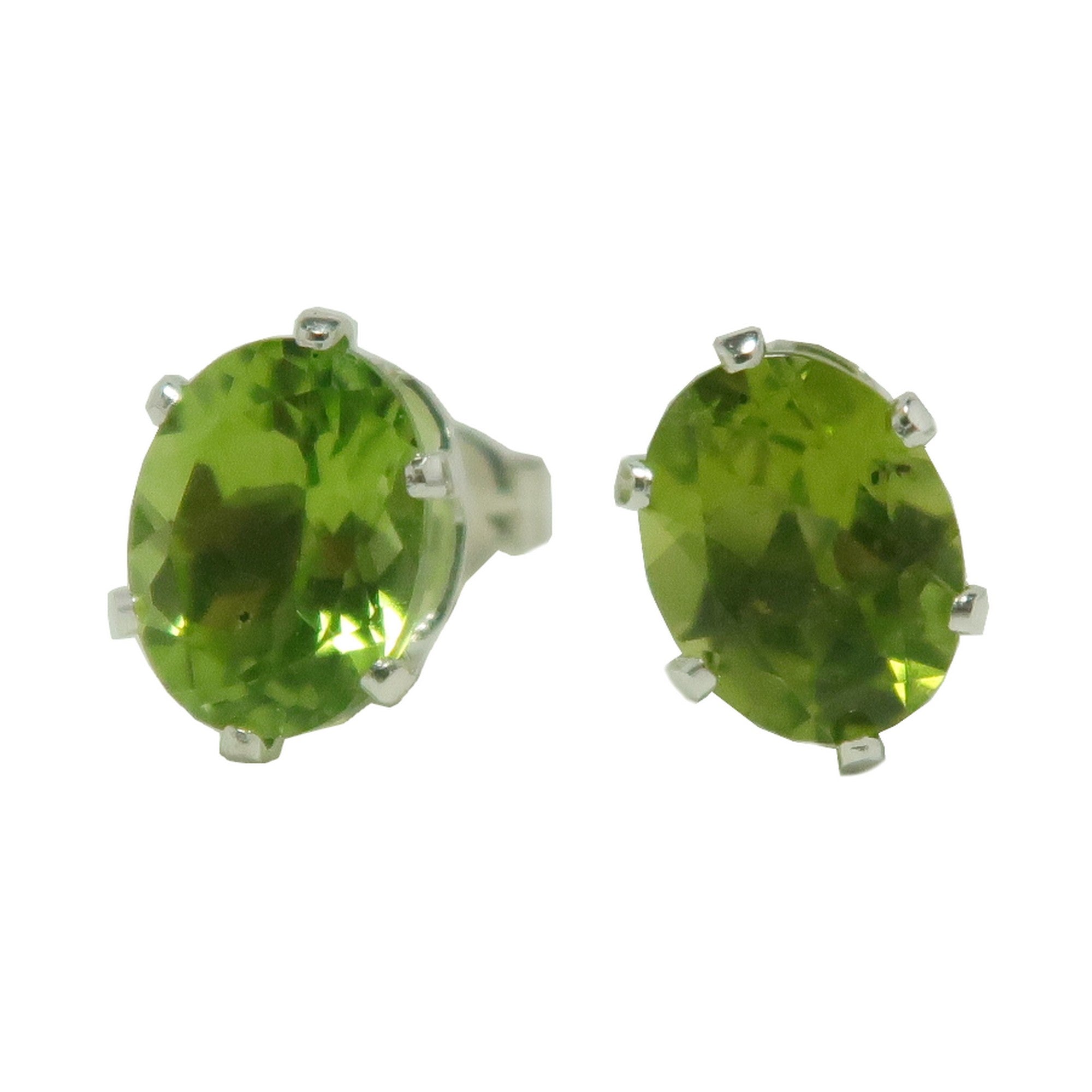 Peridot Ohrringe Funkelnde Grüne Ohrstecker Sterlingsilber