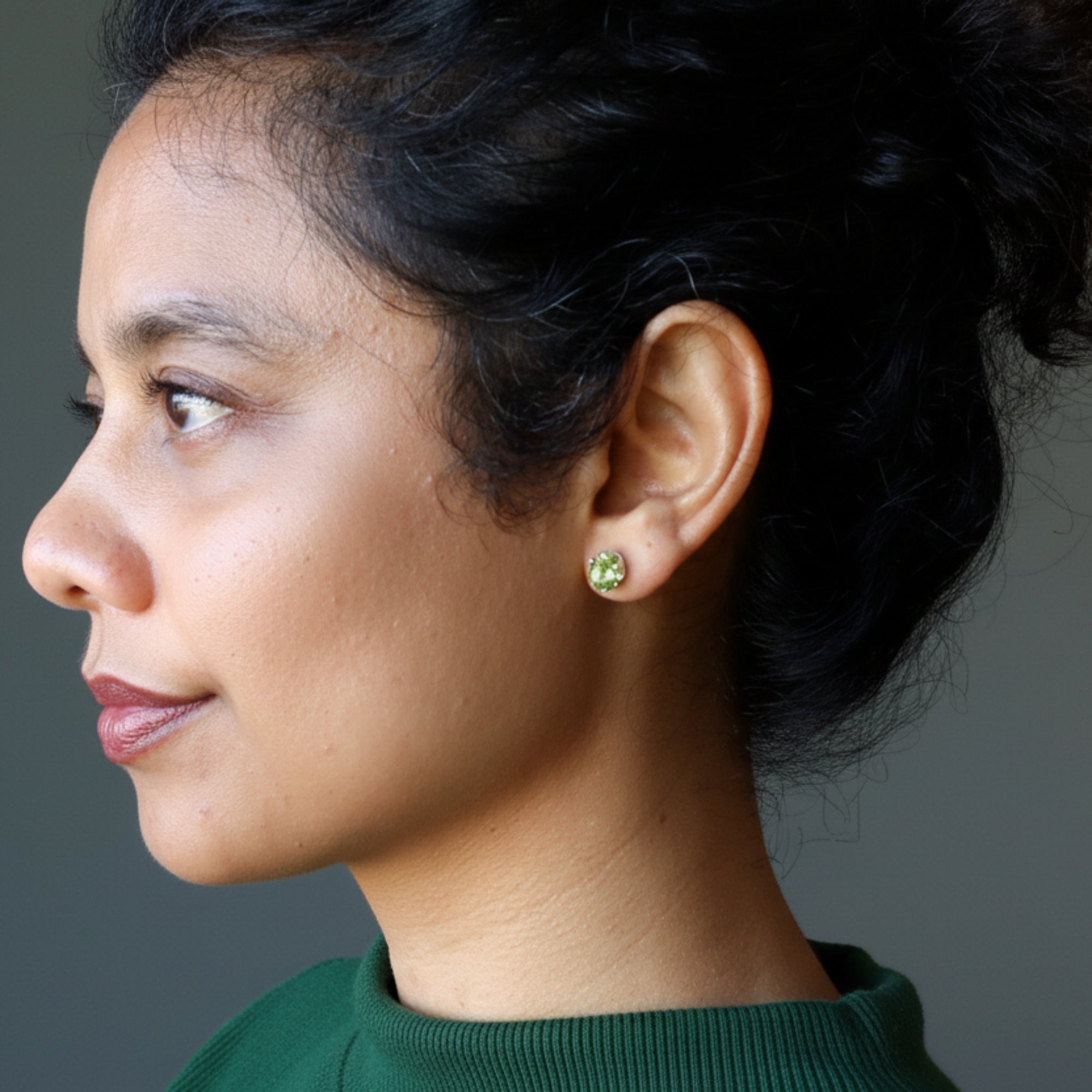 Peridot Ohrringe Funkelnde Grüne Ohrstecker Sterlingsilber