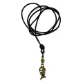 Collier Péridot Arête Poisson Verte Pierre Souriante Tropiques Gemme