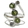 Peridot Ring Baum des Lächelns Sterlingsilber Verstellbar