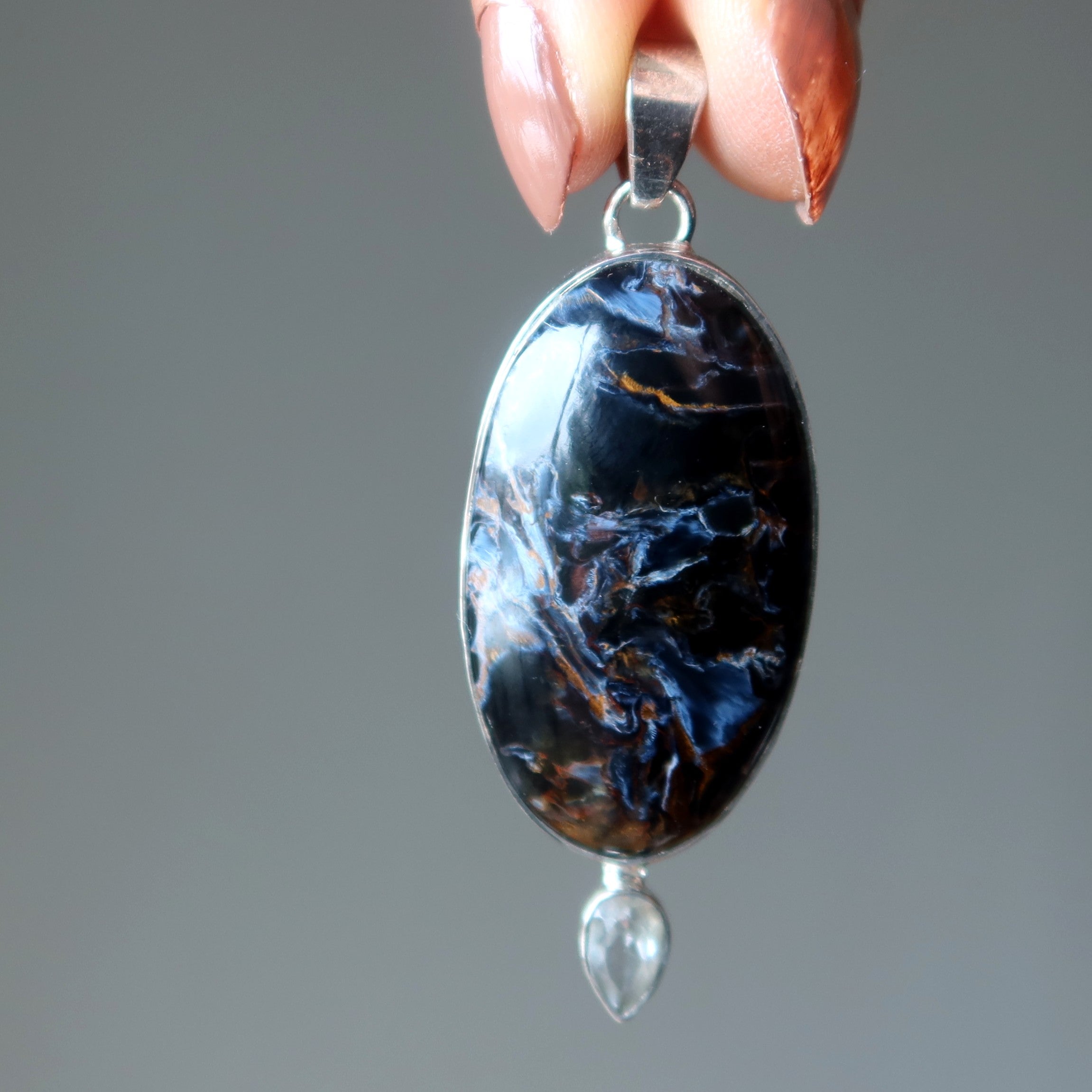 Pietersit-Anhänger Mystical Gazer Edelstein Sterlingsilber