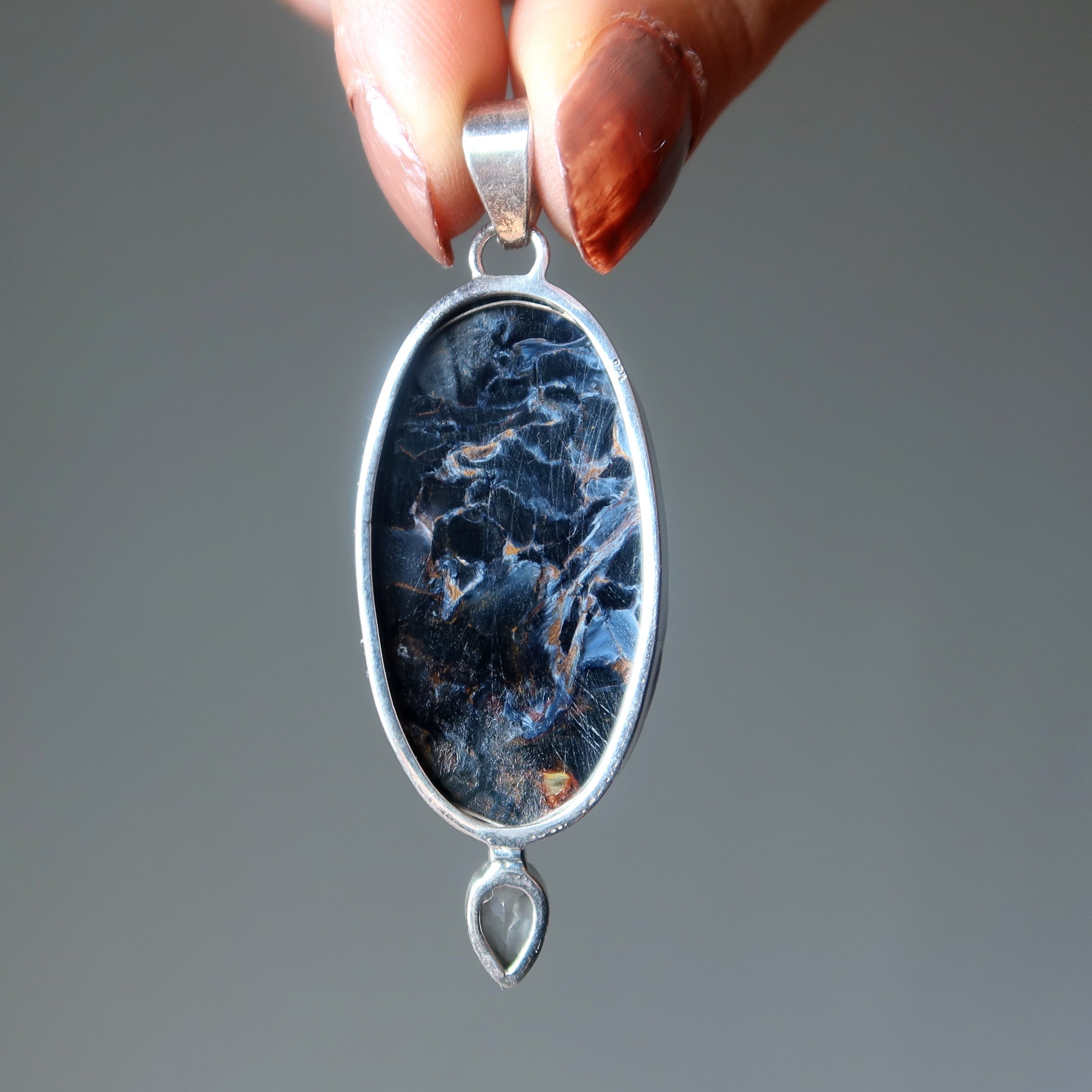 Pietersit-Anhänger Mystical Gazer Edelstein Sterlingsilber