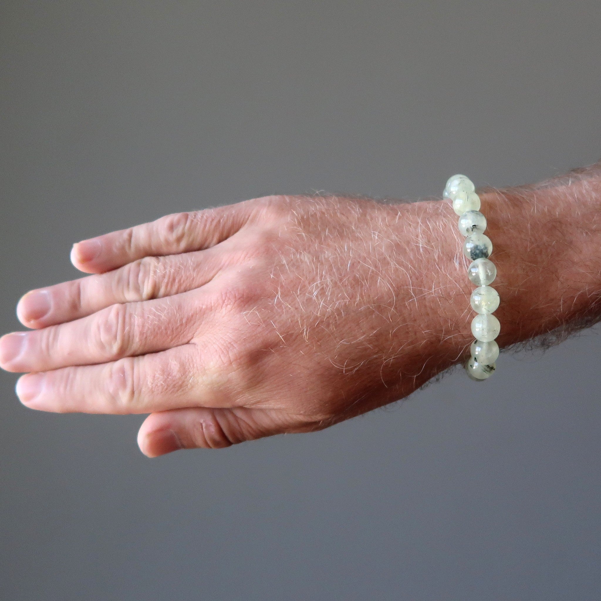Prehnit Armband Frühlingsgrüner Stein Ewiges Lächeln