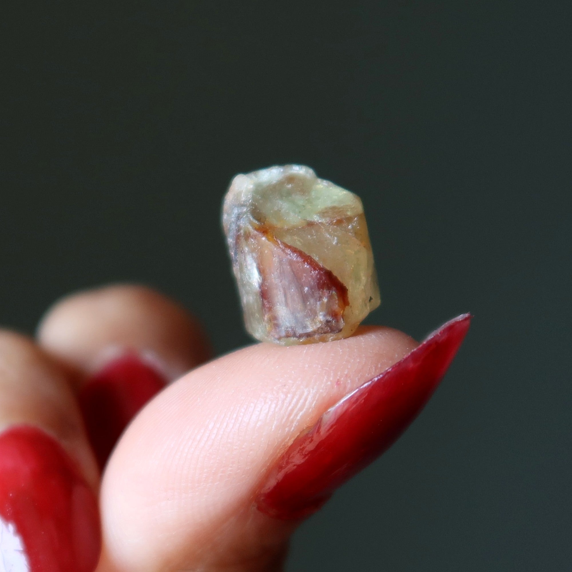 Prehnite Raw Crystal Set of 3 Green Love Myself Gemstone