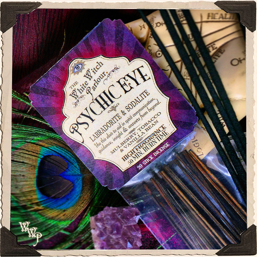 PSYCHIC EYE Elixier RÄUCHERSTÄBCHEN. Packung mit 20 Stäbchen. Zur Steigerung der psychischen Intuition, spirituellen Energie & Wahrsagung.