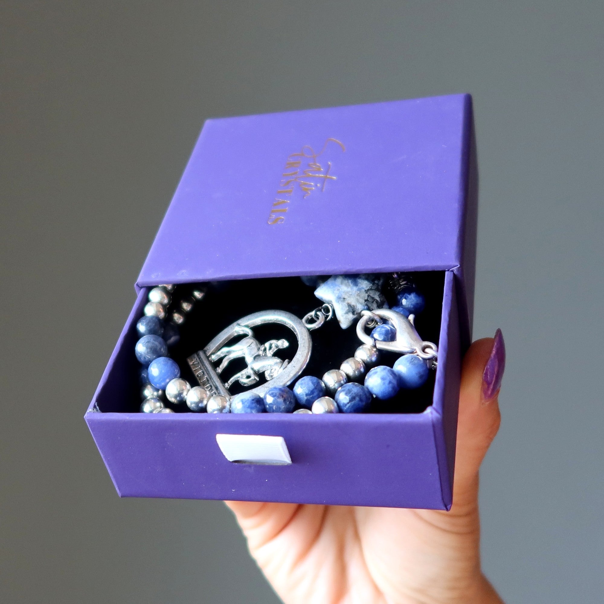 Satin Crystals Purple Gift Box Deluxe