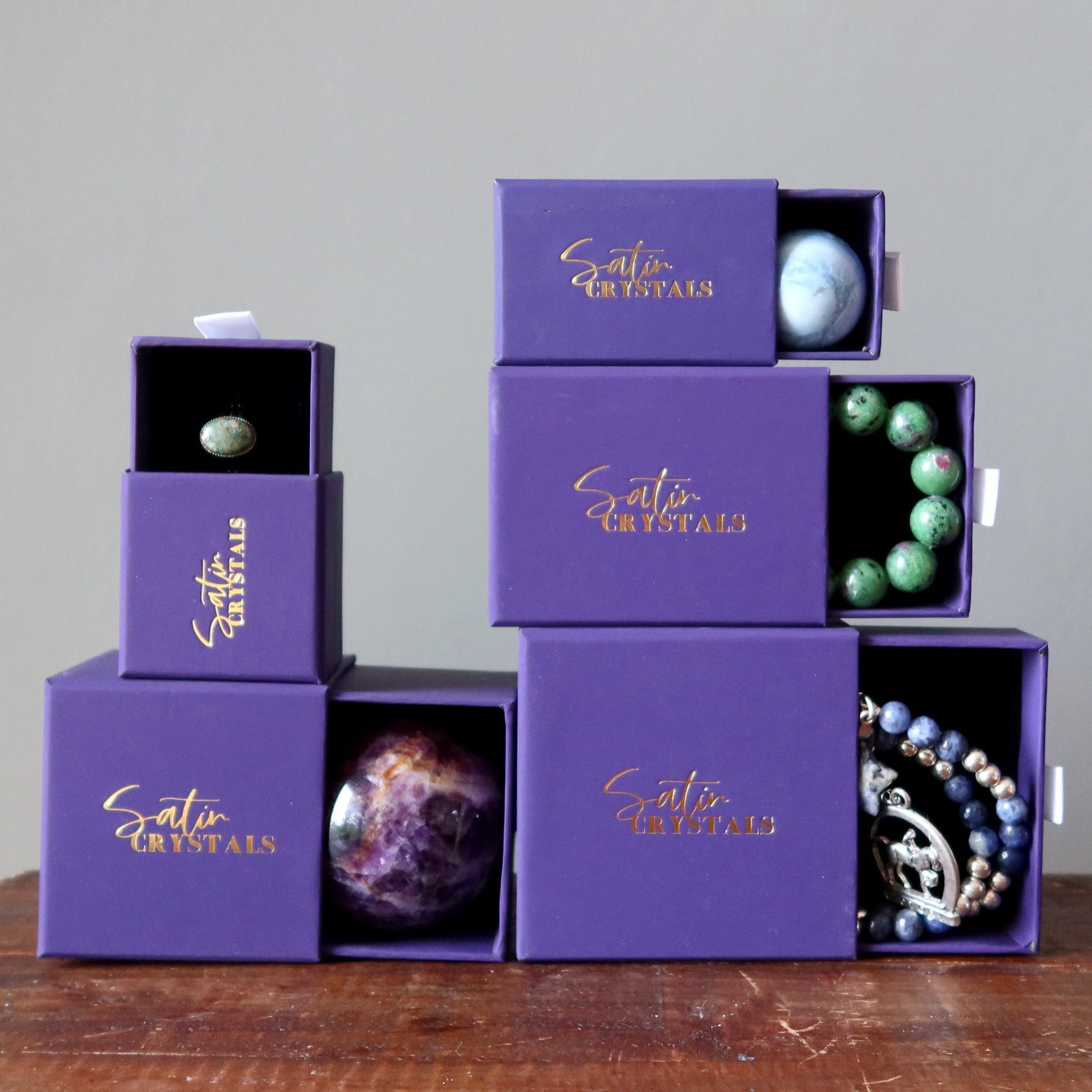 Satin Crystals Purple Gift Box Deluxe