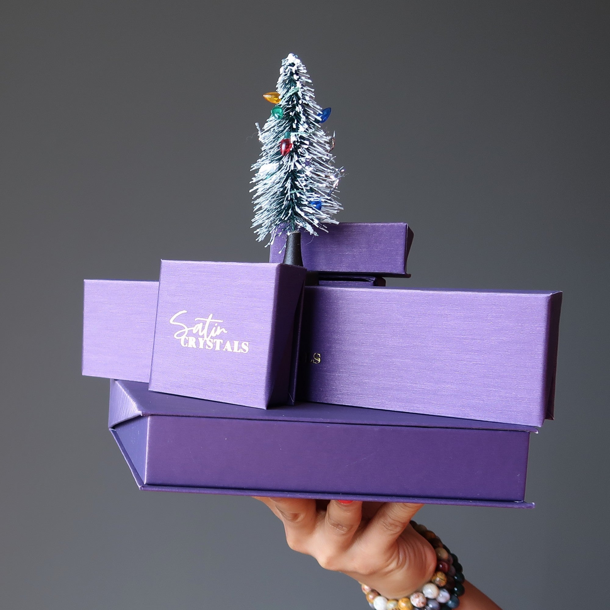 Satin Crystals Purple Gift Box Deluxe
