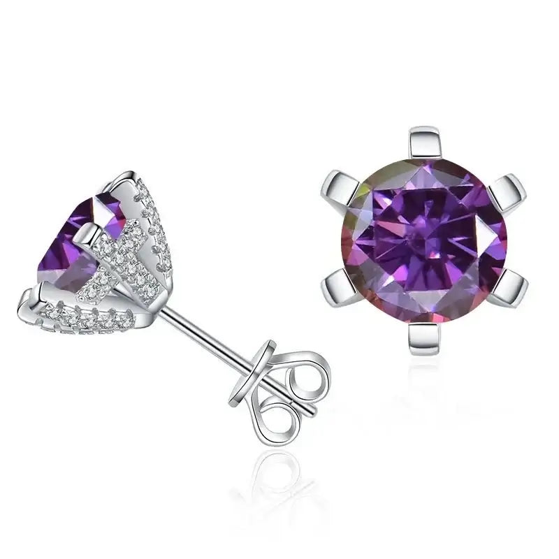 1ct D VVS Moissanite Stud Earrings 925 Sterling Silver 3EX Cut Women Daily