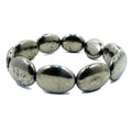 Bracelet de pyrite avec perles ovales en or lauréat