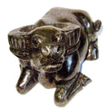 Statue animale de taureau en pyrite, or brillant, richesse, prospérité, XL 16,5 cm
