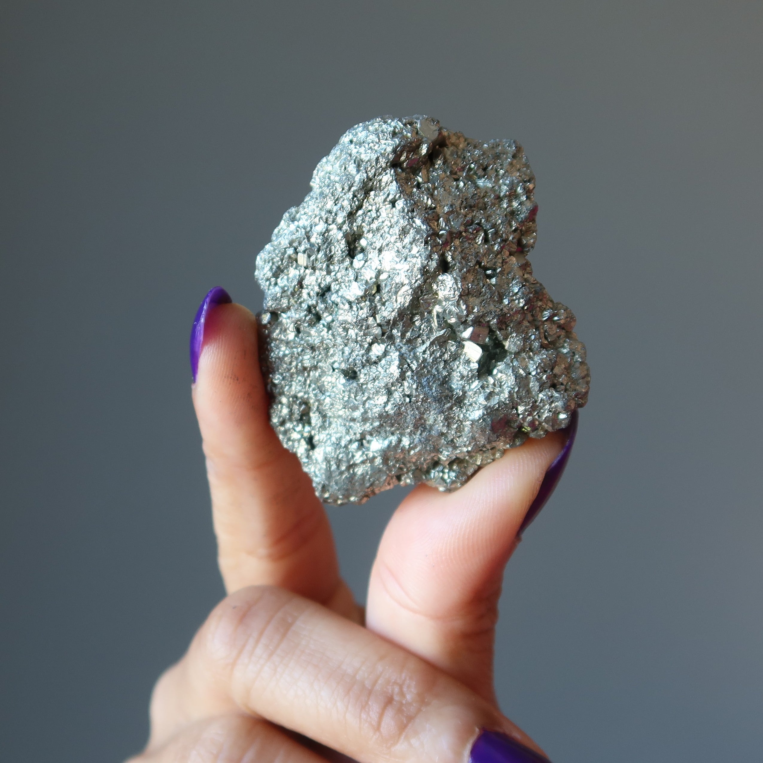 Paire de cristaux de méditation Pyrite amas prospérité étincelante