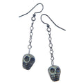 Pyrite Earrings Rocking Fun Skull Skeleton Chain