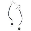 Boucles d'oreilles en pyrite Étincelle romantique Courbe élégante et longue