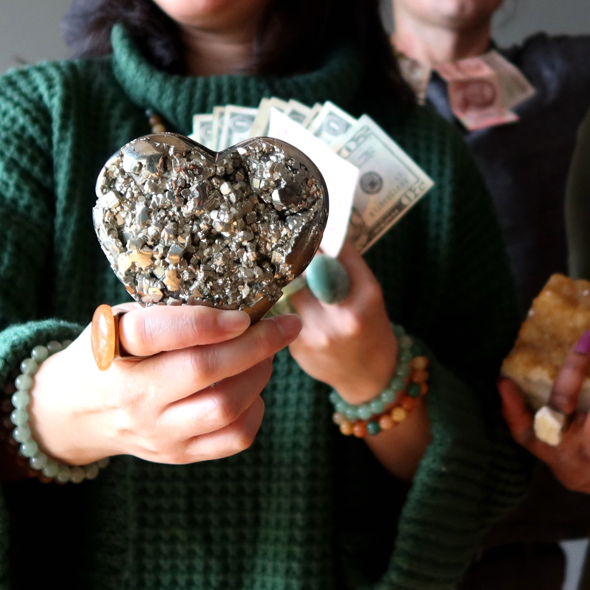 Pyrite Heart Glistening Love Strength Stone