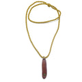 Collier de pyrite Langue violette espiègle Bijou doré