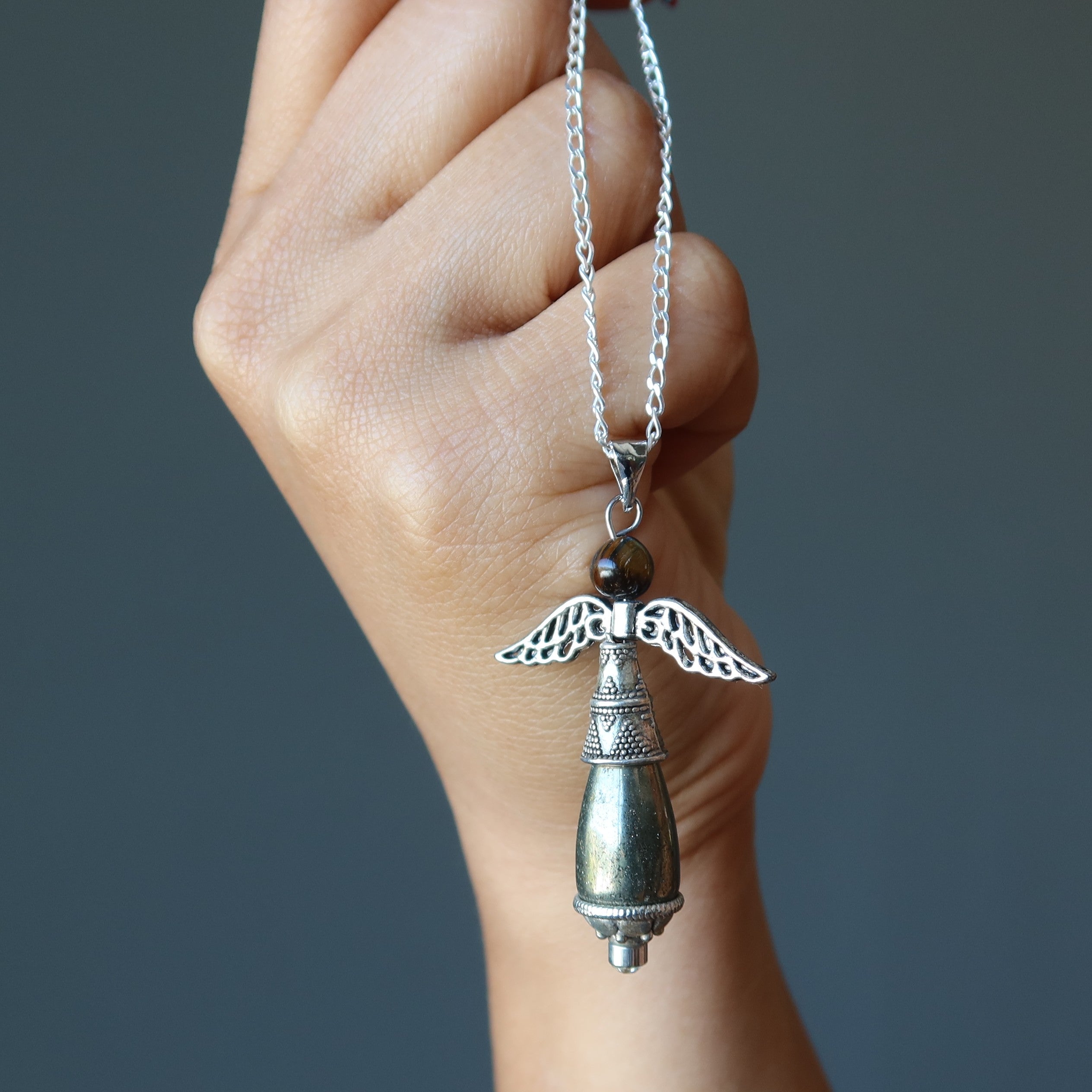 Pyrite Necklace Radiant Gold Angel Gemstone Gift