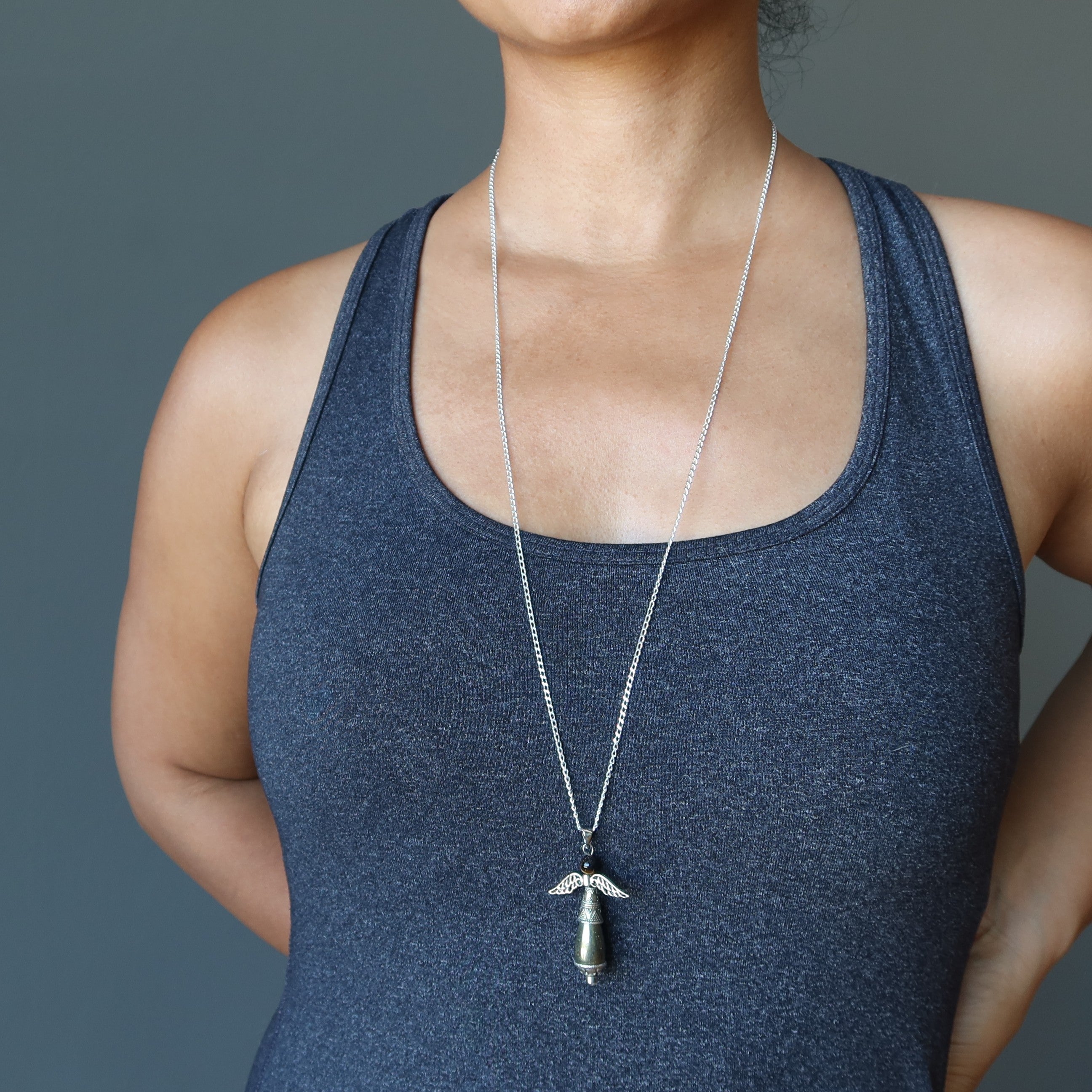Pyrite Necklace Radiant Gold Angel Gemstone Gift