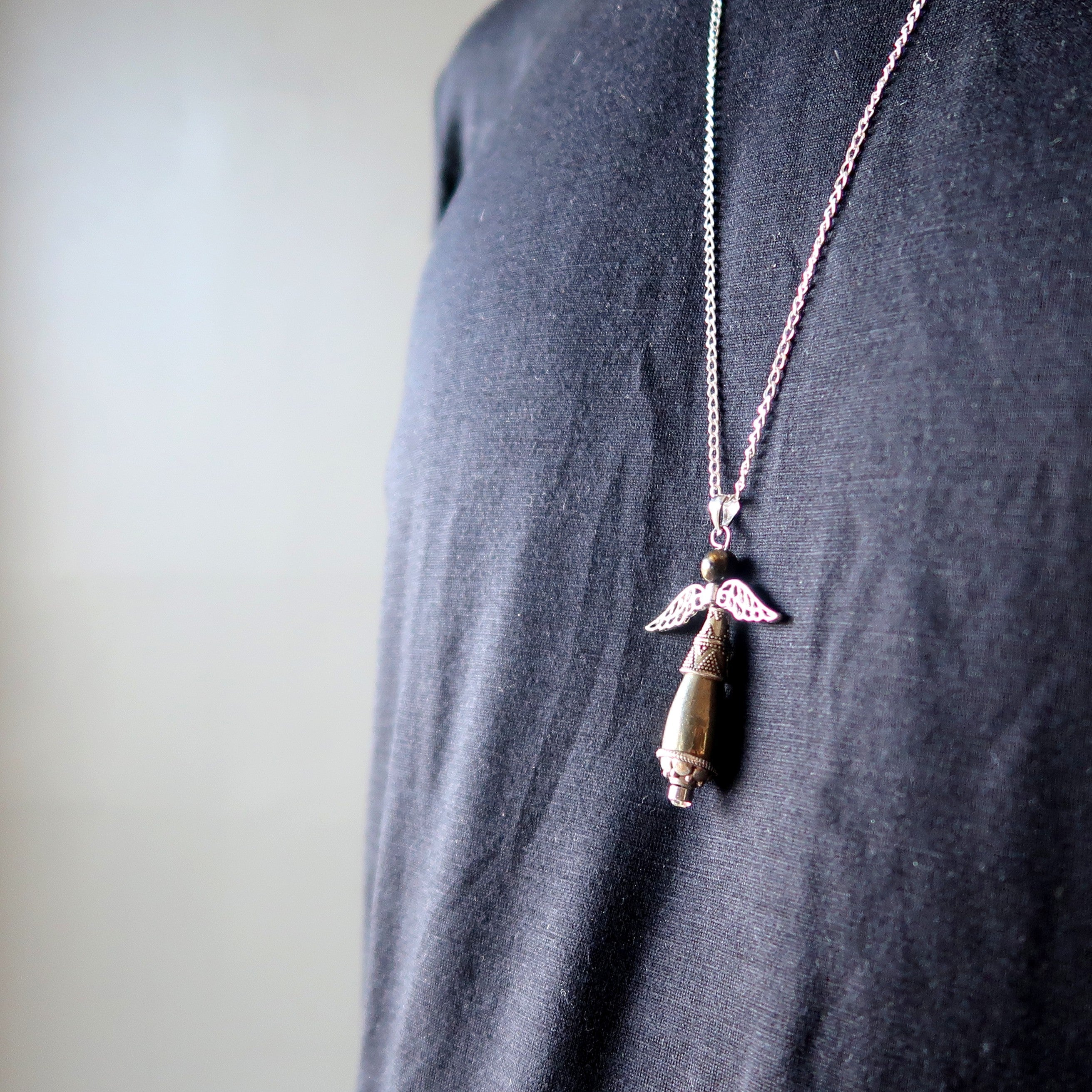 Pyrite Necklace Radiant Gold Angel Gemstone Gift