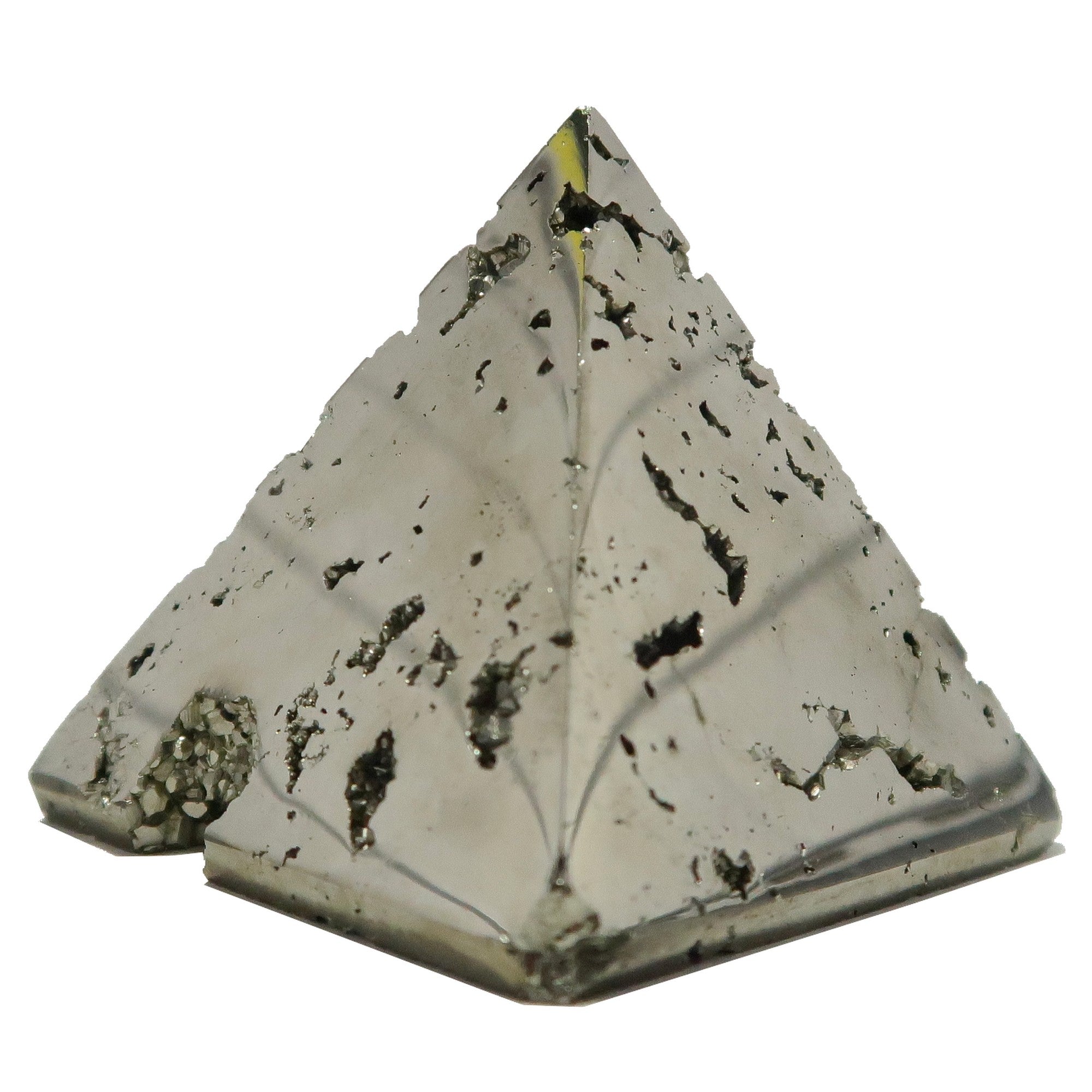Pyrit-Pyramide Goldener Wohlstand Metallischer Stein